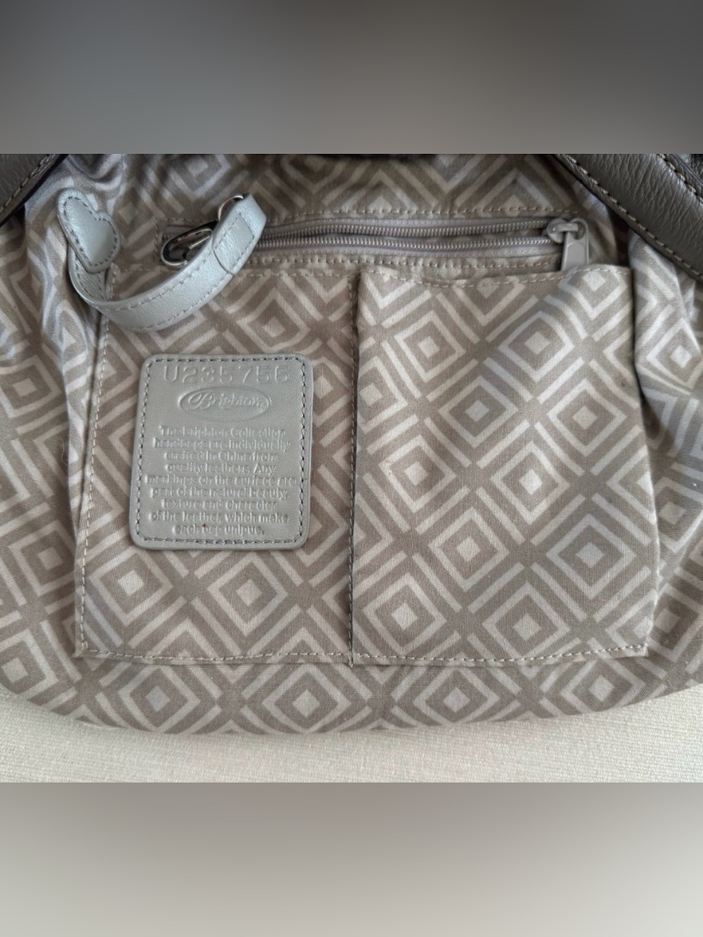 BRIGHTON Calliope pewter/ gray tassel drawstring hobo bag. Excellent condition! - Picture 8 of 11